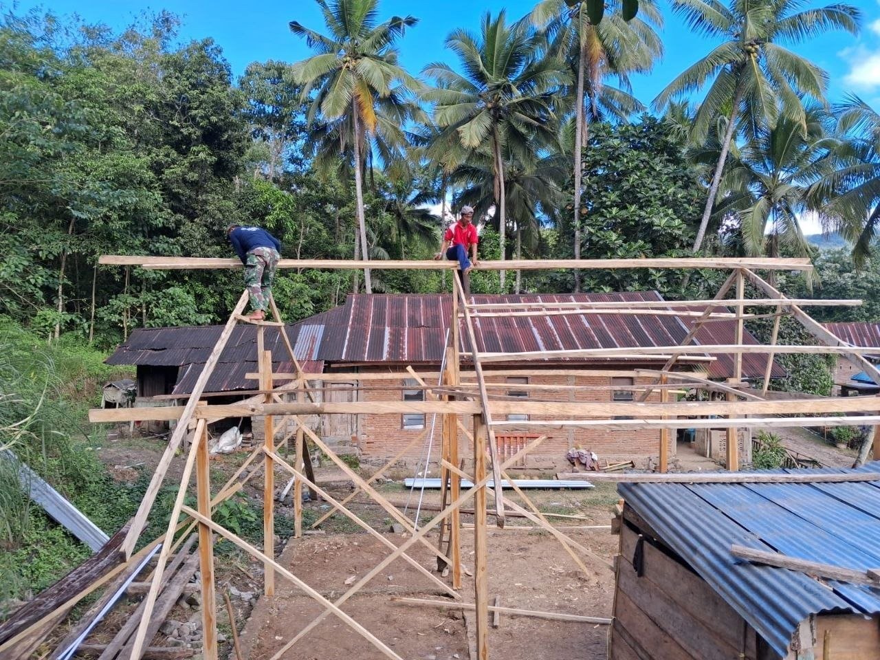 Progres Pembangunan Rumah Tidak Layak Huni di Dusun Langi oleh TMMD Kodim 1407/Bone