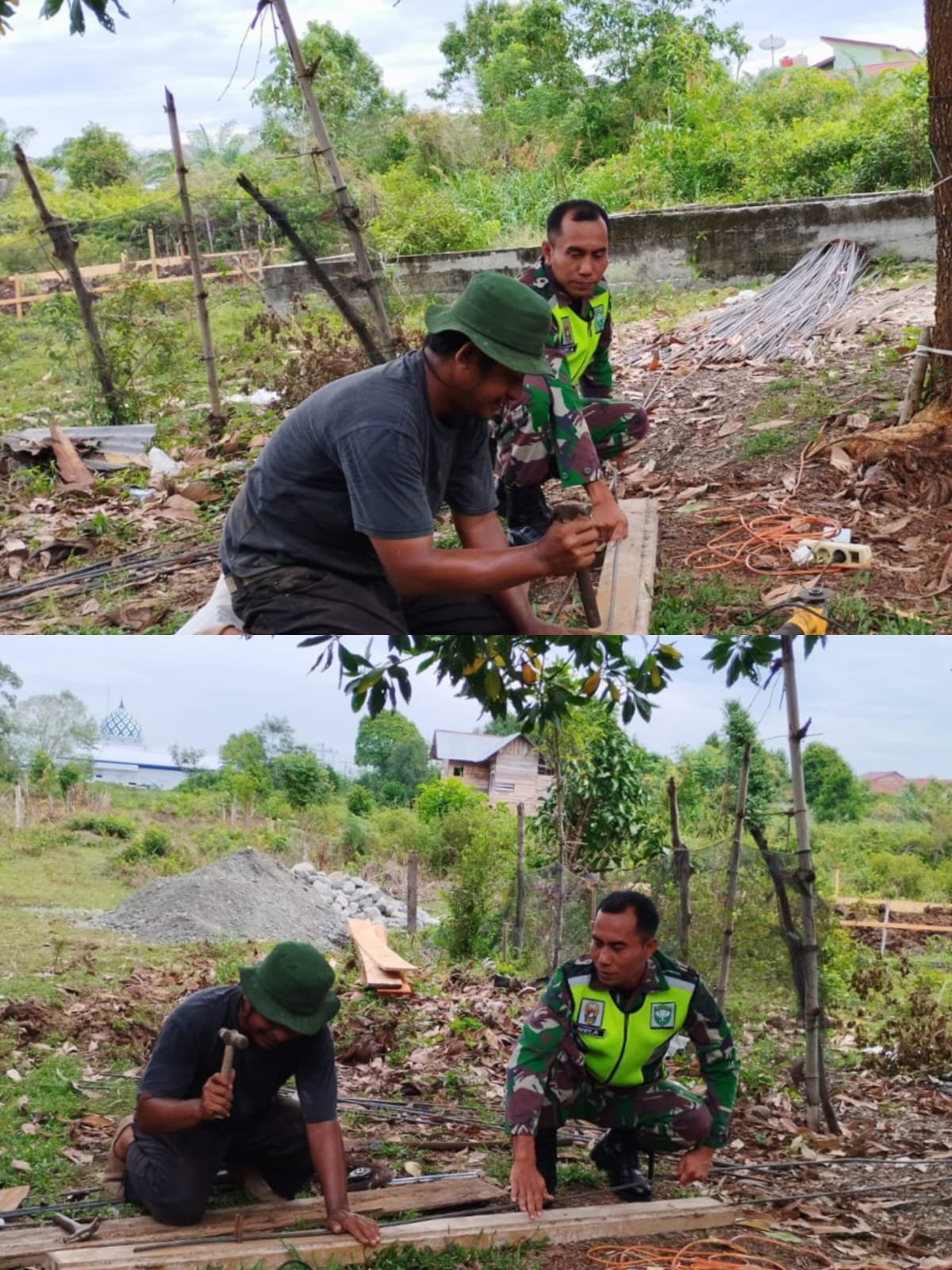 Pondasi Rumah Warga Dikerjakan Bersama, Babinsa Koramil 03/Kaway XVI Hidupkan Gotong Royong