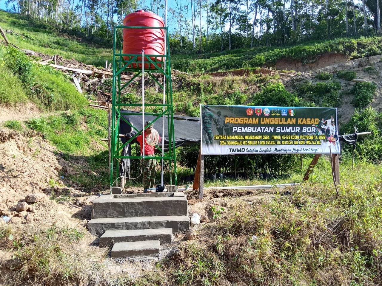 TMMD ke-129: Instalasi Listrik Sumur Bor di Desa Pattuku Rampung