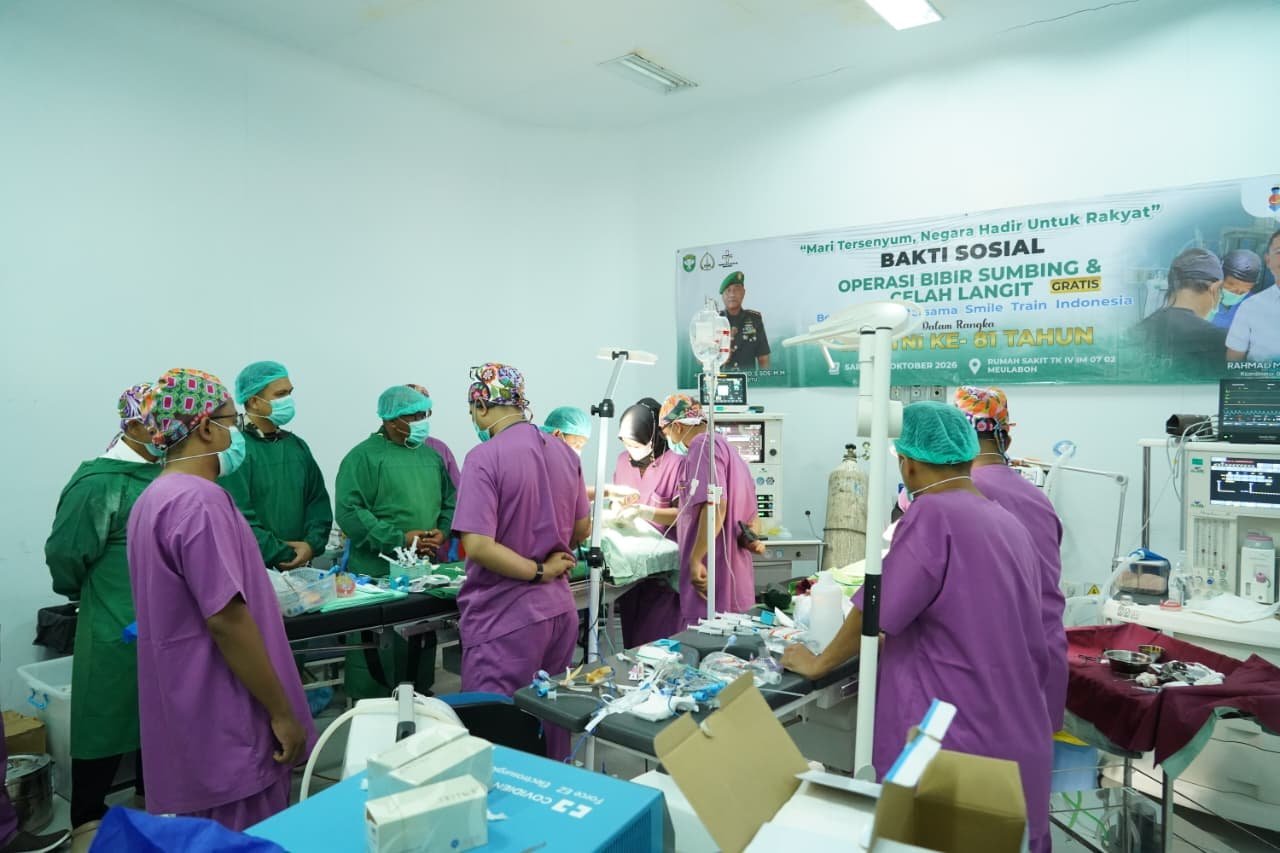 Operasi Bibir Sumbing dan Celah Langit untuk Warga, Inisiatif Korem 012/Teuku Umar Sambut HUT TNI