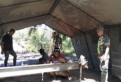 Perakitan Sambungan Tali Seling Dilakukan Kodim 0109/Aceh Singkil dan Yon TP 957/LU di Serasah